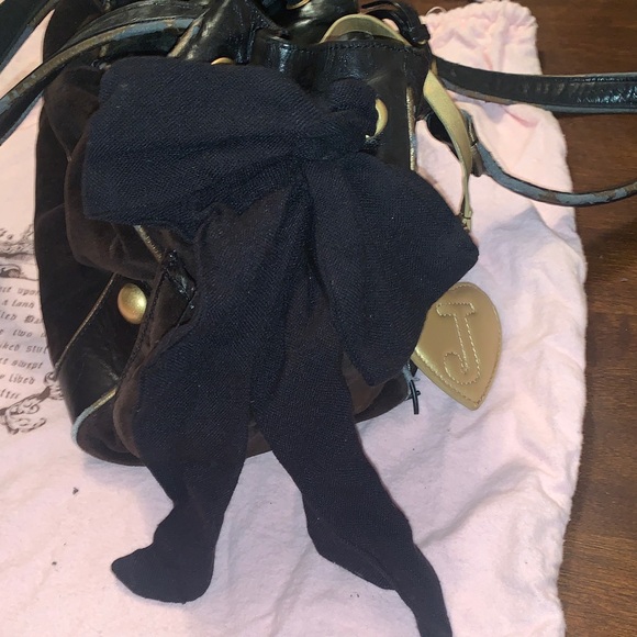 Y2K!RARE Vintage Juicy Couture Black & Brown Velvet Daydreamer w/ embroidered🌹 - Picture 10 of 16